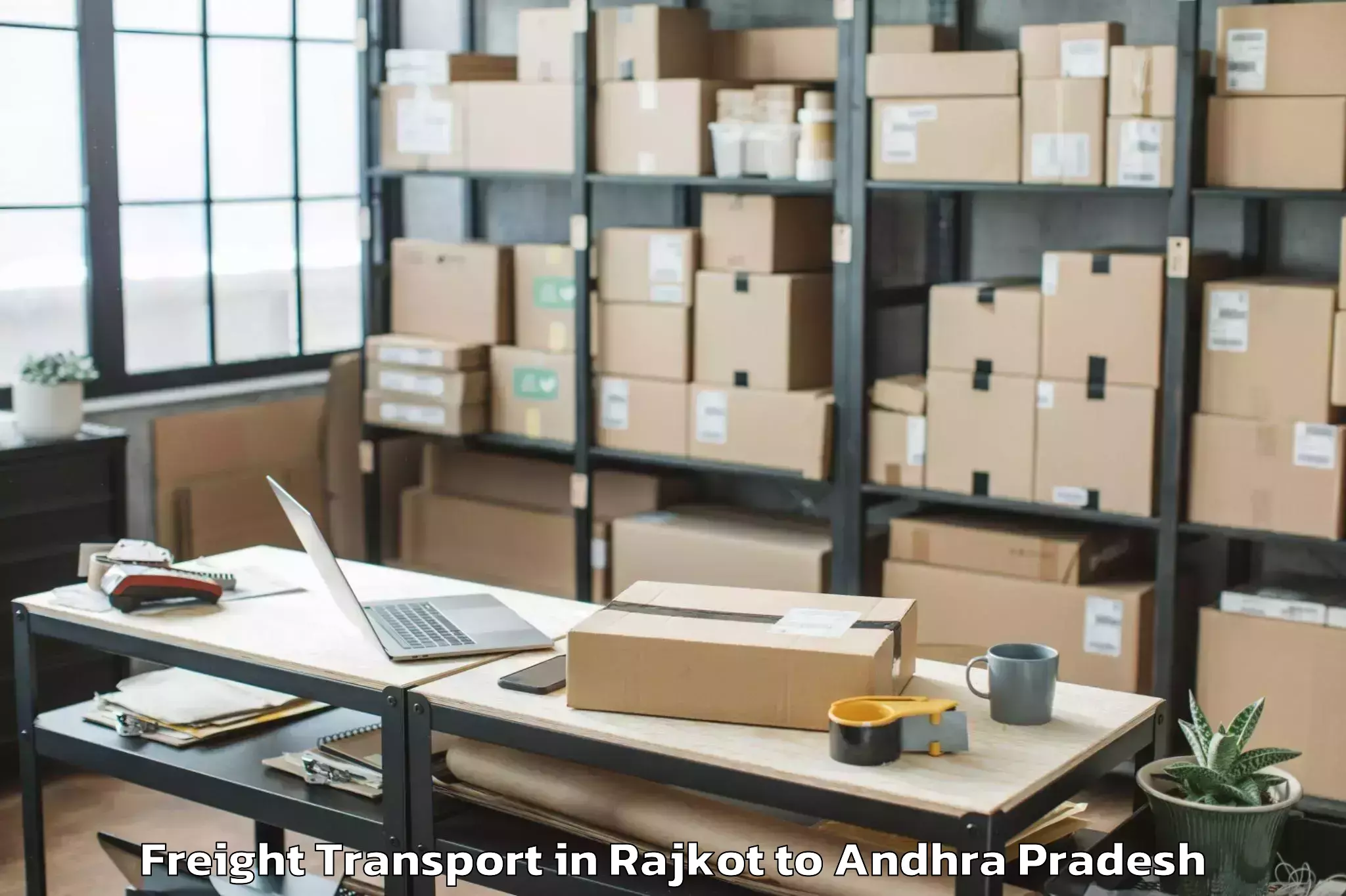 Leading Rajkot to Ganapavaram Freight Transport Provider